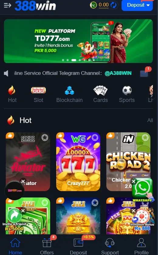 388win Game interface