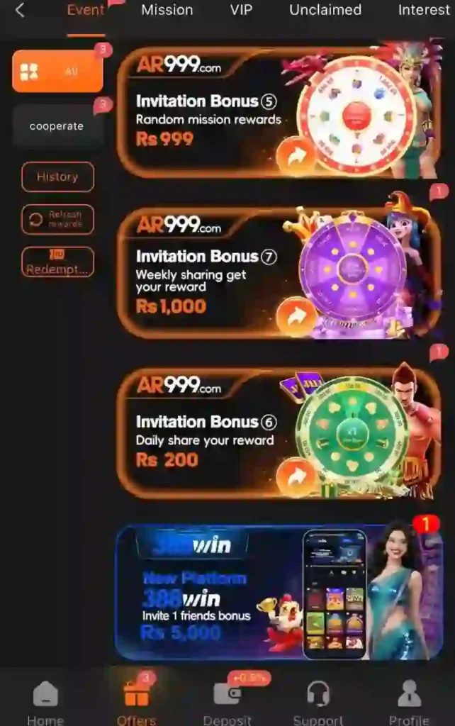 Ar777 Game referral earning system