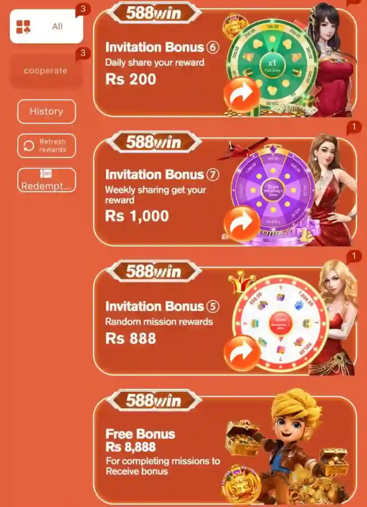 588win game bonus section