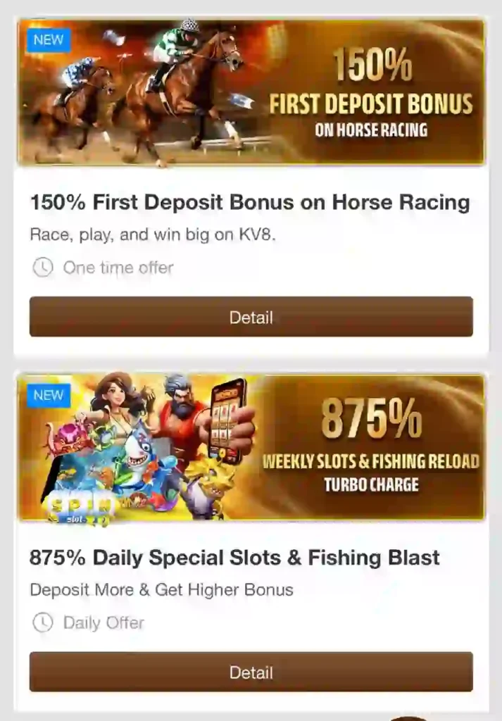 kv8 game bonus section