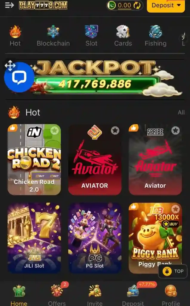 Play7778 Game interface image