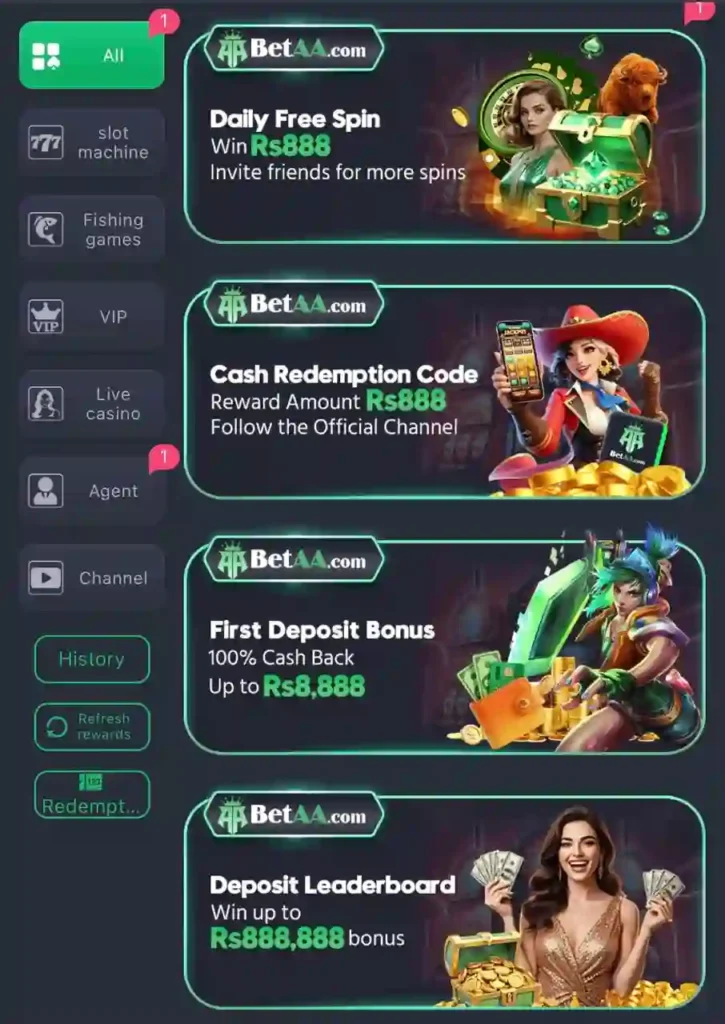 BetAA Game Bonus and Reward