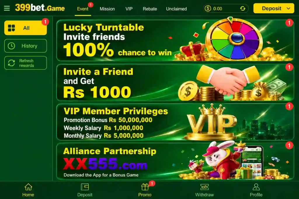 399Bet Game Bonuses