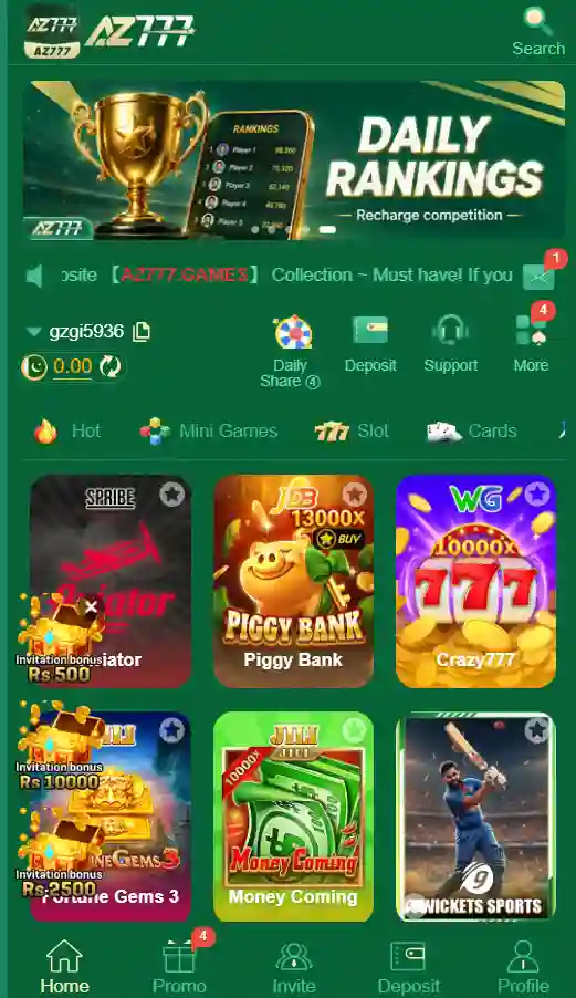 AZ777 Game Interface